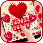 ثيم لوحة المفاتيح Red Valentine Hearts