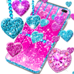 2020 Glitter hearts live wallpaper