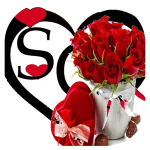 ملصقات حروف حب مزخرفة رومانسية